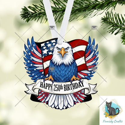 4th of July Eagle 250th Birthday Patriotic Sign PNG, Sublimation Design (Digital)