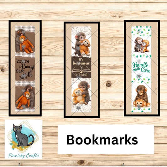 Friends Punch Monkey Bookmarks PNG, Sublimation Design (Digital Download)