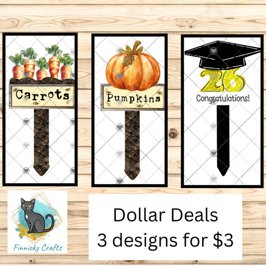 Dollar Deals, Bundle, Sublimation, Digital, PNG Design, Garden Stake