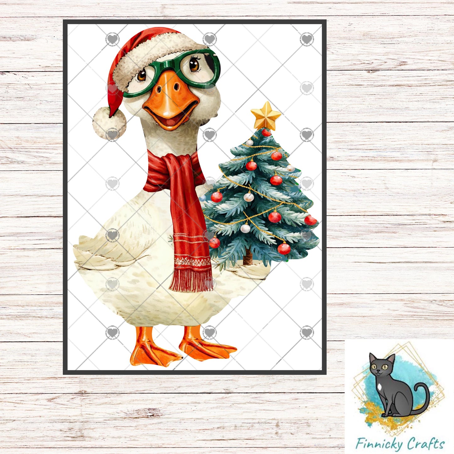 Christmas Goose holding a tree, Sublimation, Digital, PNG, DTF, Design, Download Only, earrings, ornament, night light