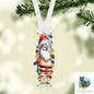 Blue Santa Gnome with blank list Christmas Design png