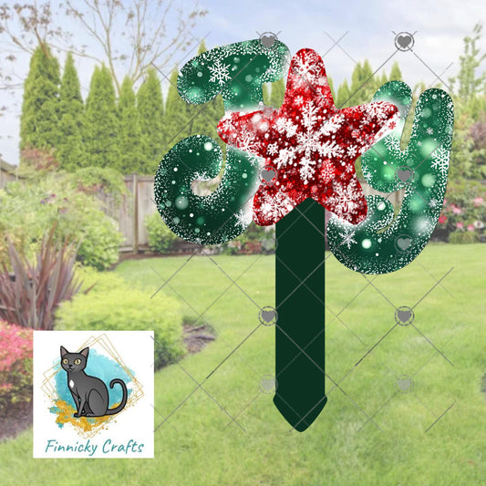 Joy Design, Garden Stake, Christmas Sparkle Decor (Digital Download)
