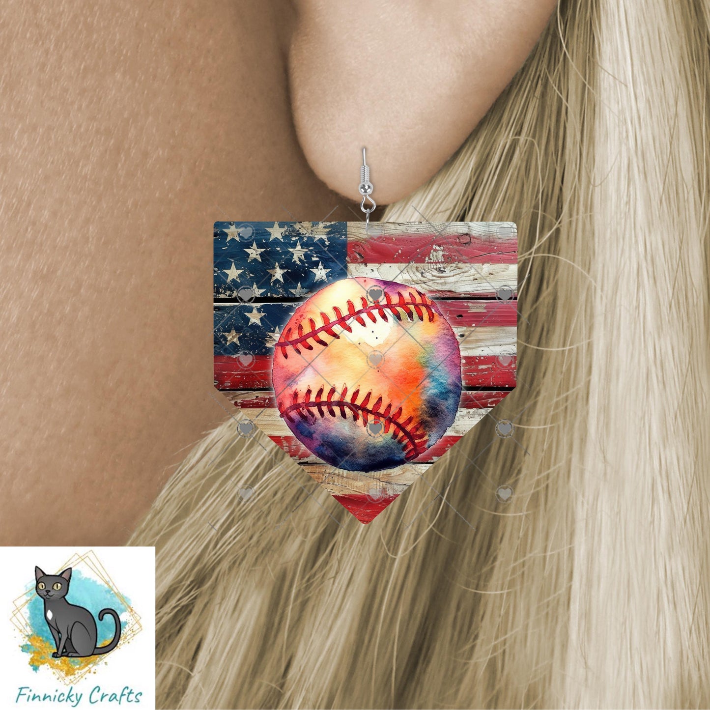 Baseball Home Plate/Base, Patriotic, Earrings, Sign, Night Light, DTF, Shirt(Digital Download)
