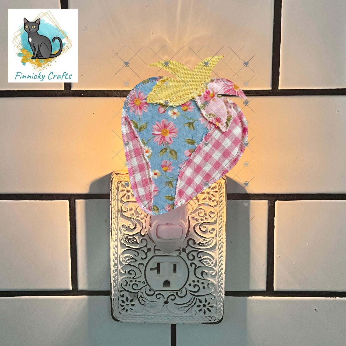 Strawberry Shape, Fabric design, Earrings, Night Light, DTF, Shirts