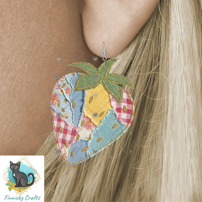 Strawberry Shape, Fabric design, Earrings, Night Light, DTF, Shirts