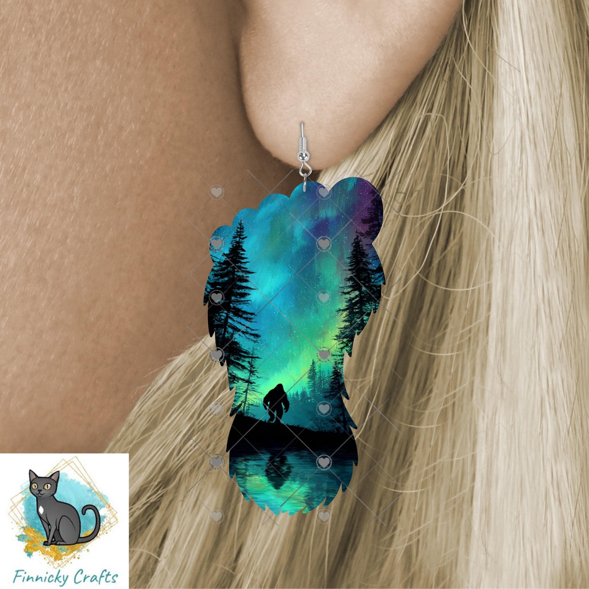 Bigfoot Footprint Northern Light PNG 300 DPI | Sasquatch Track Sublimation Design | Cryptid Digital Download | Yeti Foot (Digital Download)