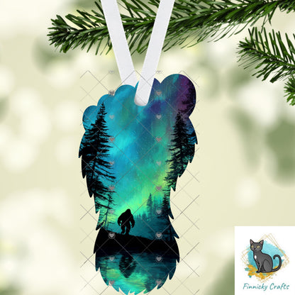 Bigfoot Footprint Northern Light PNG 300 DPI | Sasquatch Track Sublimation Design | Cryptid Digital Download | Yeti Foot (Digital Download)