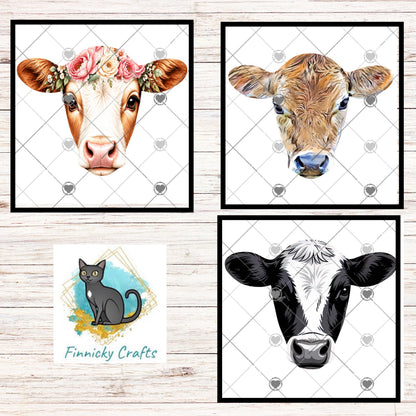 Cow Head Shapes png - Earrings, Night Light, DTF, Shirts, Ornaments - PNG