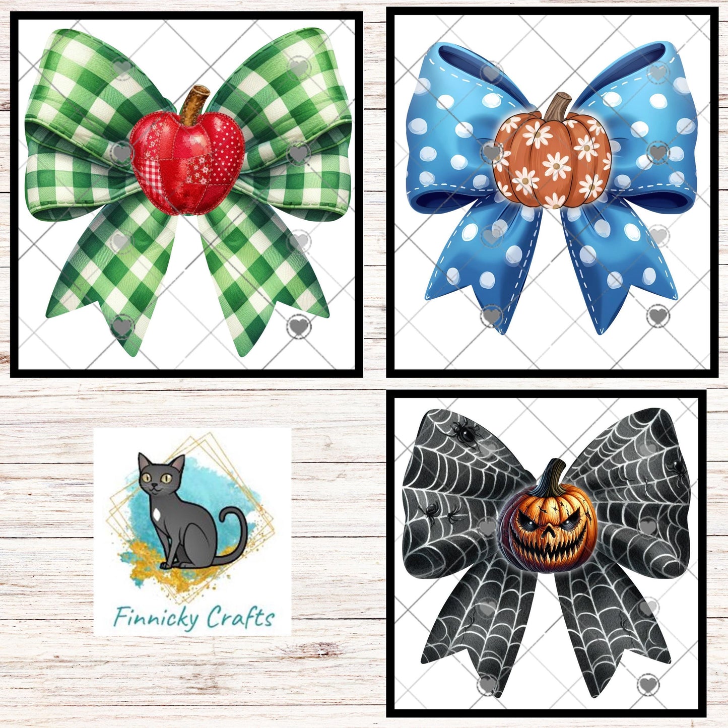 Pumpkin Bows PNG - Sublimation Digital Designs - Ornament, Night Light, Shirt, Earrings, Badge Reel