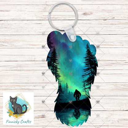 Bigfoot Footprint Northern Light PNG 300 DPI | Sasquatch Track Sublimation Design | Cryptid Digital Download | Yeti Foot (Digital Download)