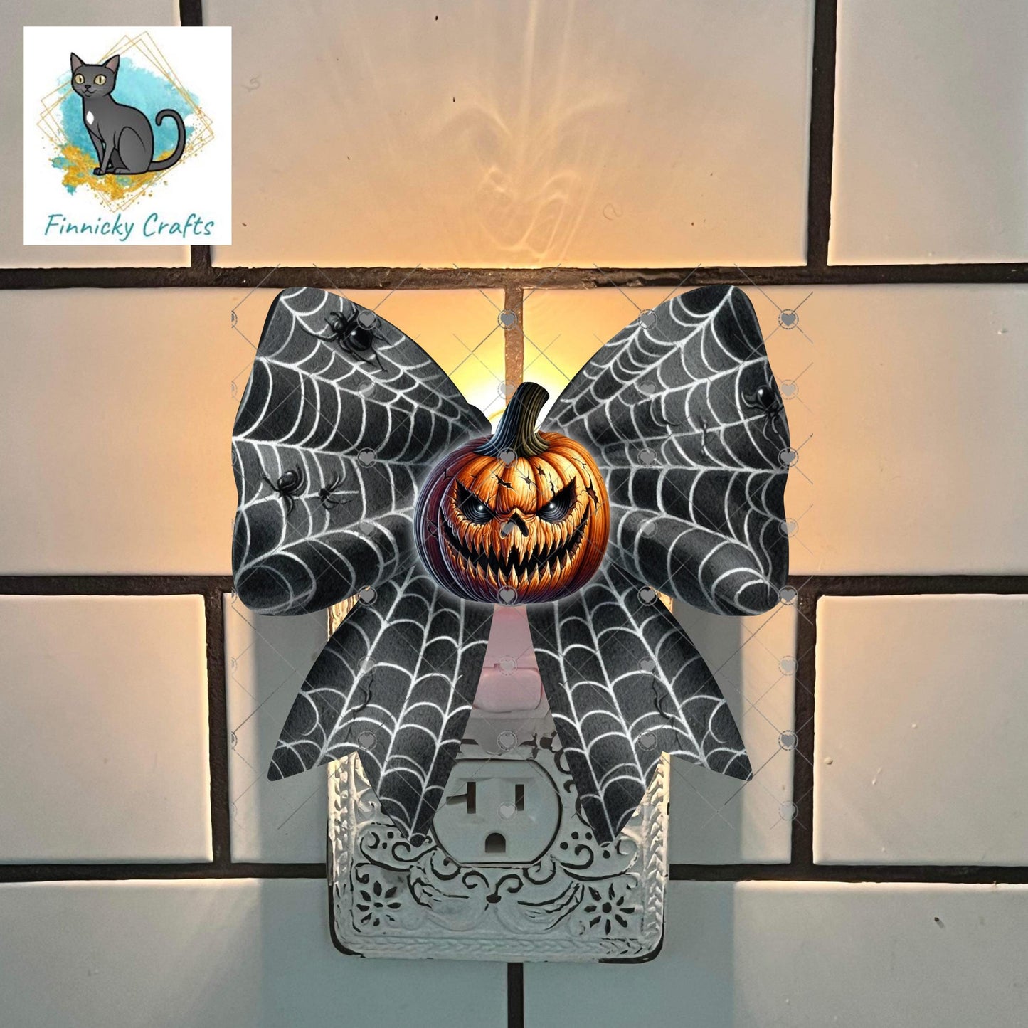 Pumpkin Bows PNG - Sublimation Digital Designs - Ornament, Night Light, Shirt, Earrings, Badge Reel