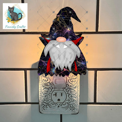Vampire Gnome Girl Halloween Earrings, Sublimation Design (PNG)