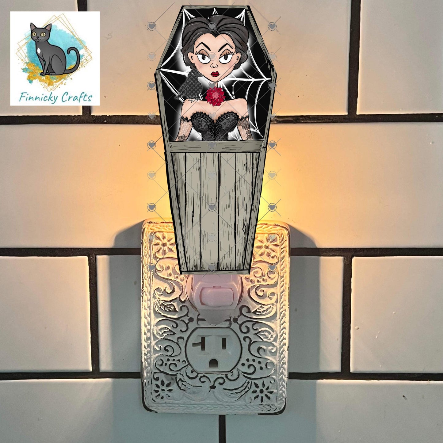 Halloween Sublimation Digital Design - Coffin, PNG, Bag charms, Night Light, earrings, sign, hair clip