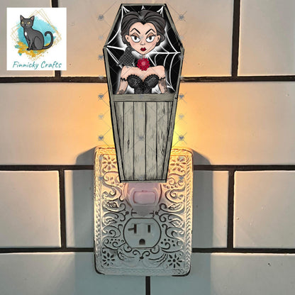 Halloween Sublimation Digital Design - Coffin, PNG, Bag charms, Night Light, earrings, sign, hair clip