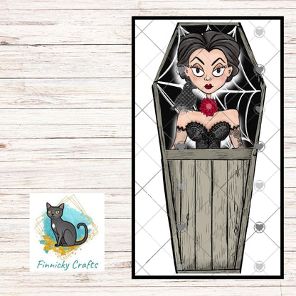 Halloween Sublimation Digital Design - Coffin, PNG, Bag charms, Night Light, earrings, sign, hair clip