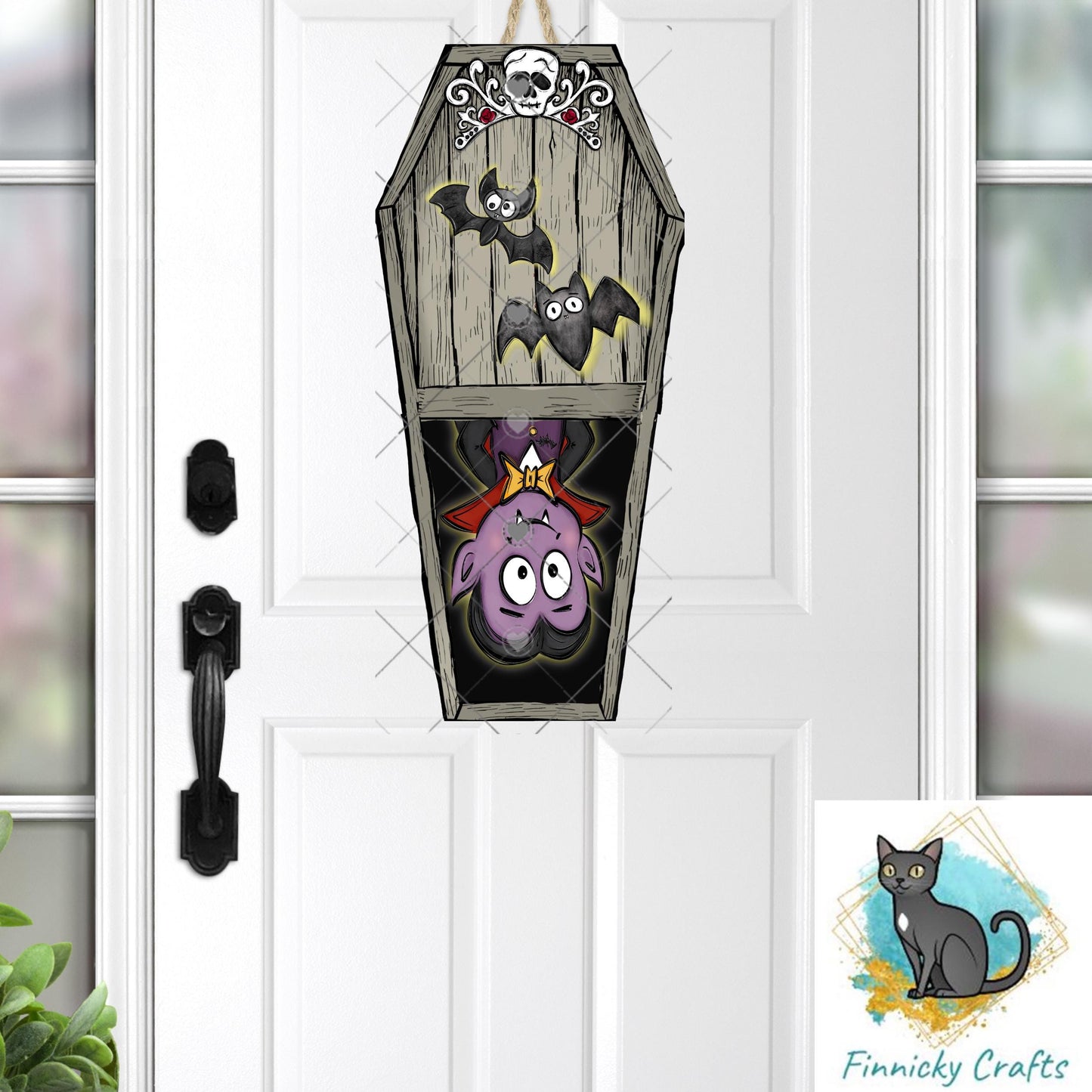 Halloween Sublimation Digital Design - Coffin, PNG, Bag charms, Night Light, earrings, sign, hair clip