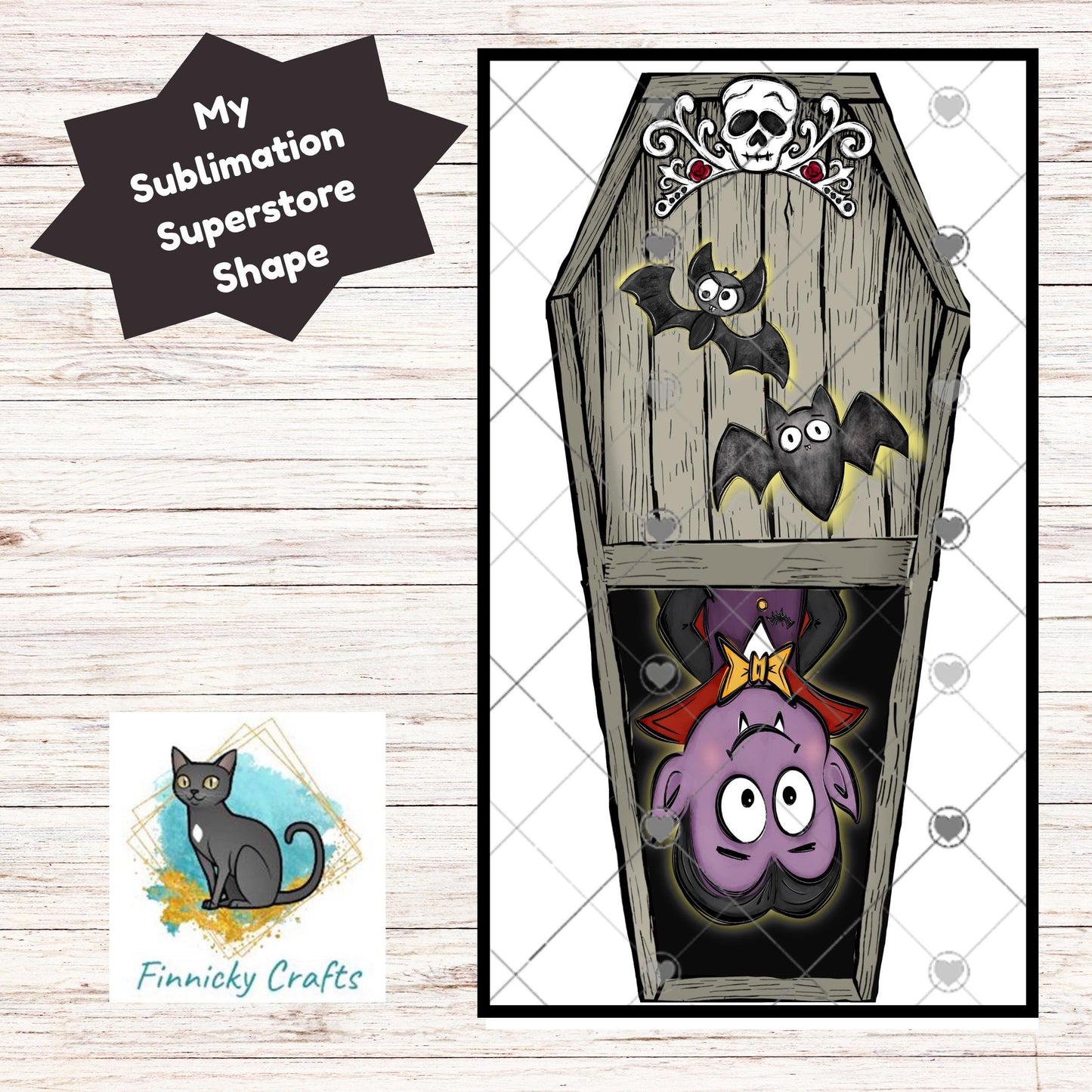 Halloween Sublimation Digital Design - Coffin, PNG, Bag charms, Night Light, earrings, sign, hair clip