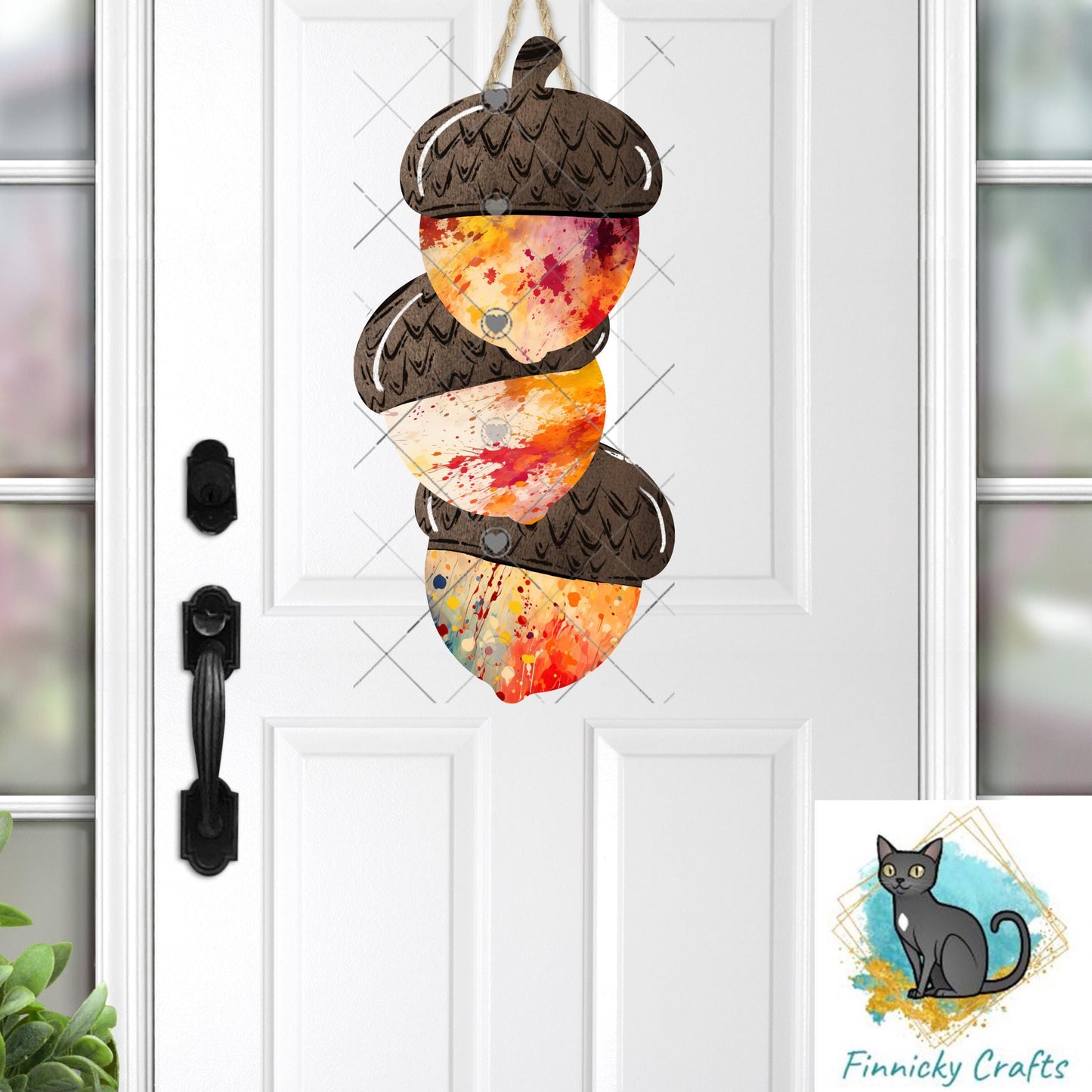 Fall Acorn Trio PNG Design, Sublimation, (Digital Download)