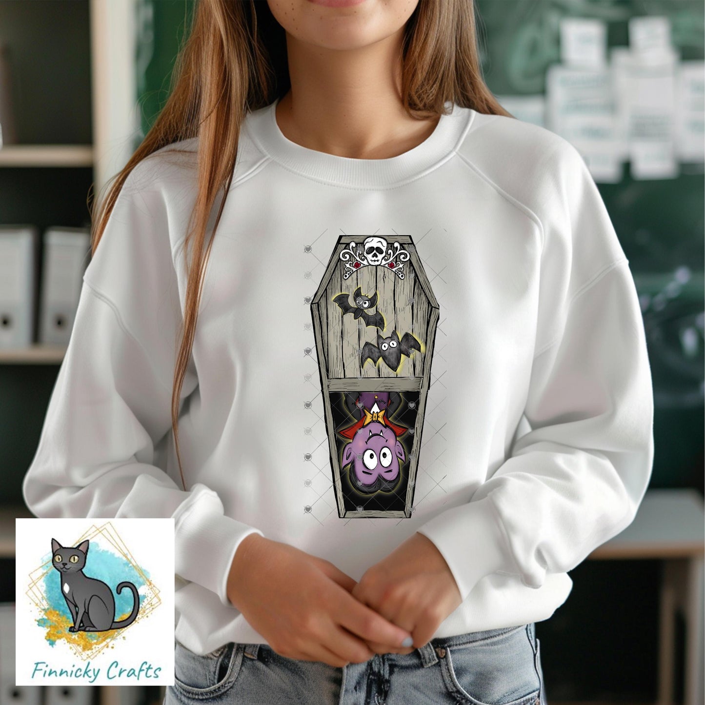 Halloween Sublimation Digital Design - Coffin, PNG, Bag charms, Night Light, earrings, sign, hair clip