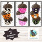 Halloween, Breast Cancer Acorn Trio PNG Design, Sublimation, (Digital Download)