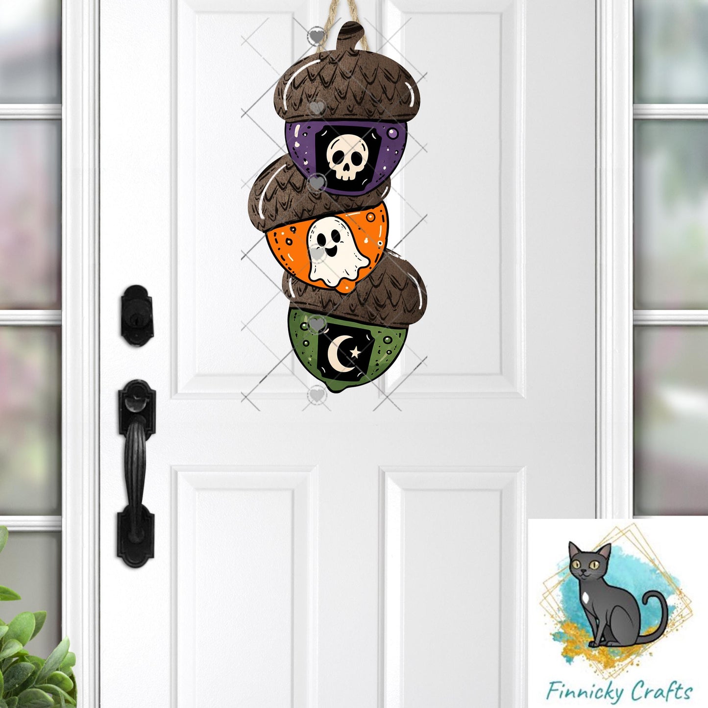 Halloween, Breast Cancer Acorn Trio PNG Design, Sublimation, (Digital Download)