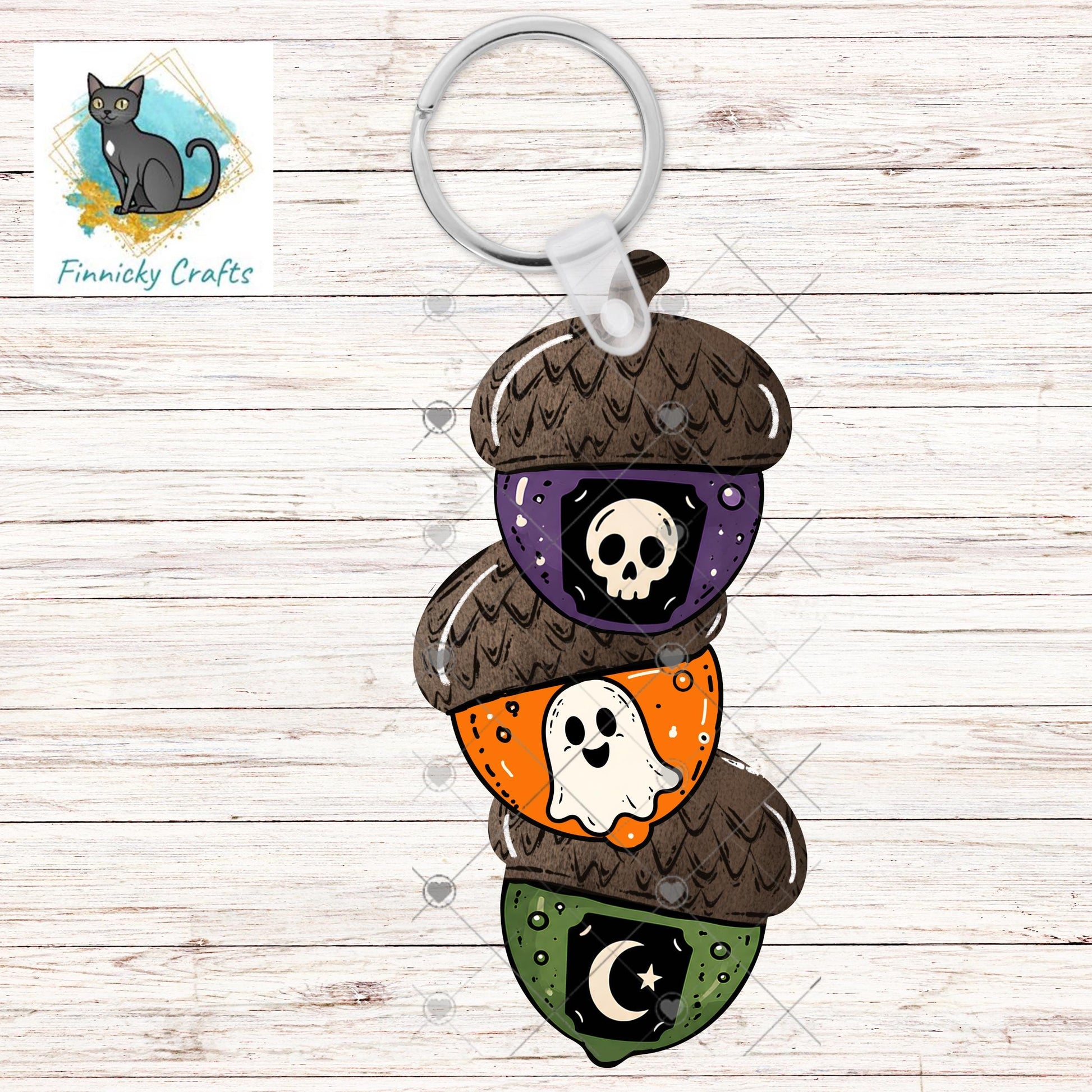 Halloween, Breast Cancer Acorn Trio PNG Design, Sublimation, (Digital Download)