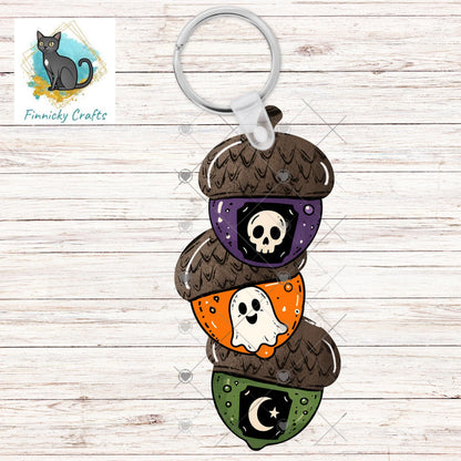 Halloween, Breast Cancer Acorn Trio PNG Design, Sublimation, (Digital Download)