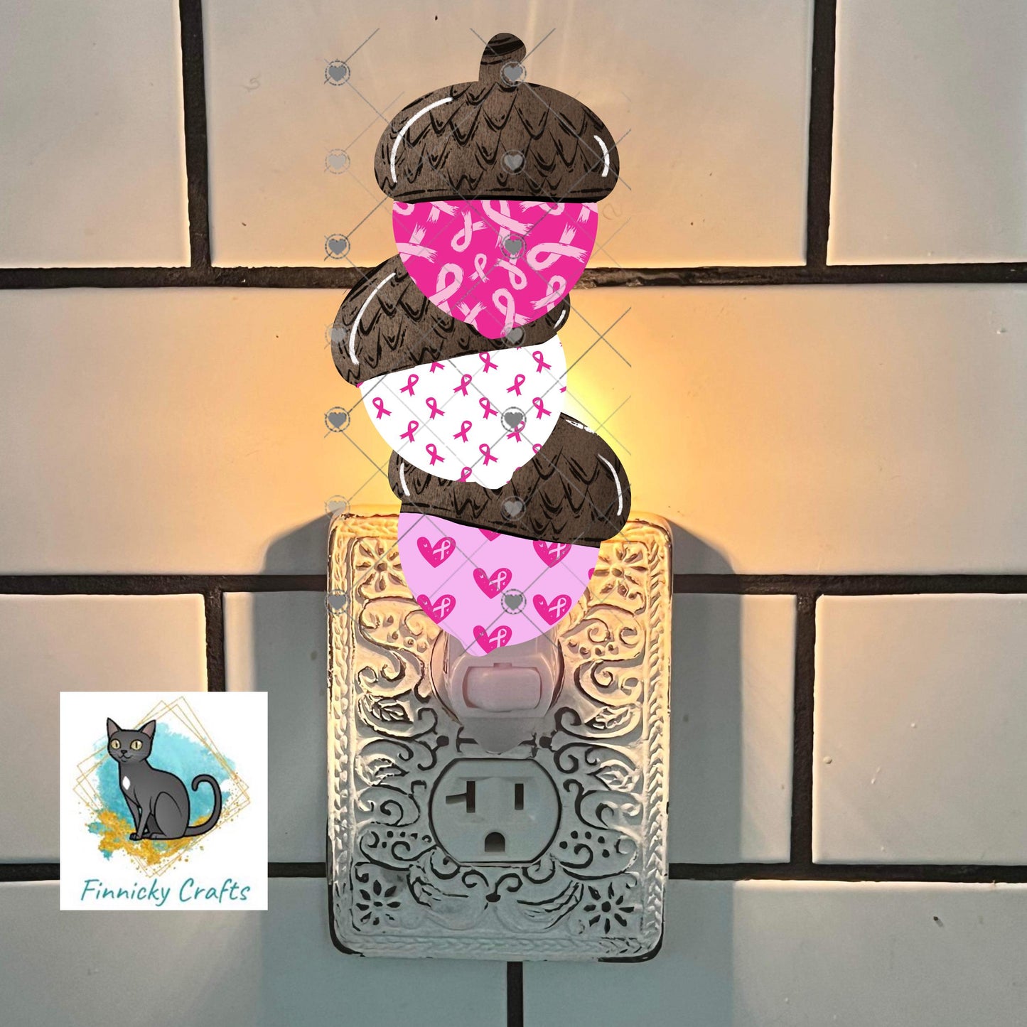 Halloween, Breast Cancer Acorn Trio PNG Design, Sublimation, (Digital Download)