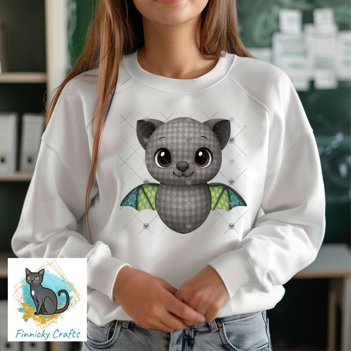 Chubby Bat Ghost PNG Design, Sublimation Download