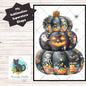 Stacked Black Pumpkins png - Sublimation Designs, Digital Designs, Wall Hanger, Earrings, Badge Reels, Night Lights, DTF