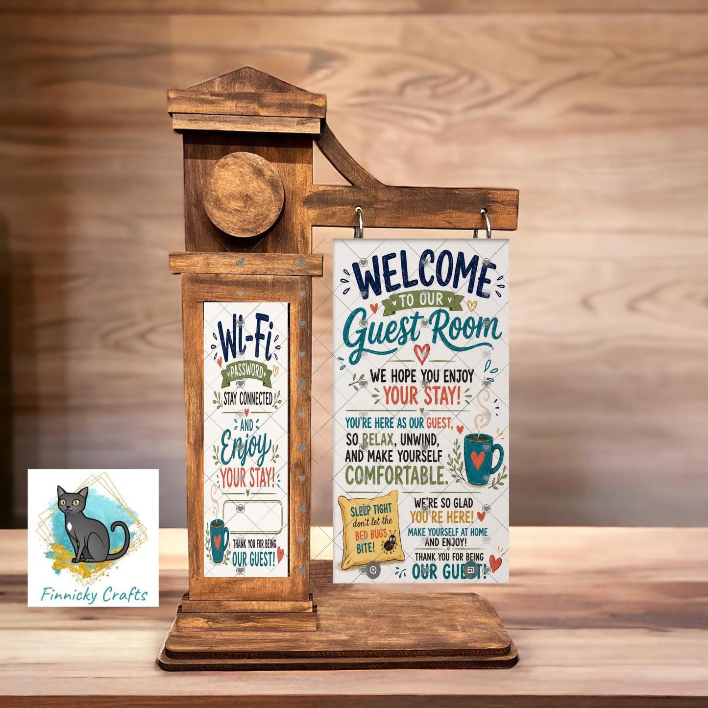 2-Piece, Welcome Guests, Guest Room Interchangeable Sign Inserts, Sublimation, Digital, PNG, Design, Download