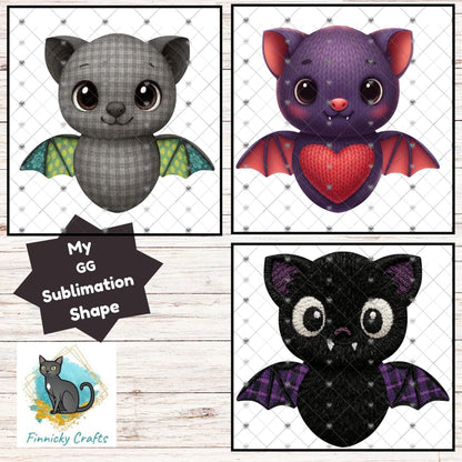 Chubby Bat Ghost PNG Design, Sublimation Download