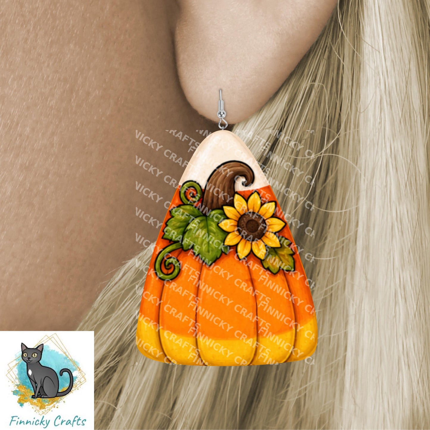 Candy Corn Halloween Design (Digital Download) - Scarecrow, Black Cat, Pumpkin