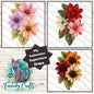 Trio Flowers and leaves, Earrings Bundle Sublimation, Digital, PNG, Design, Download