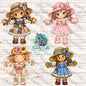 Scarecrow Girl PNG Bundle, Fall Autumn Design (Digital Download)