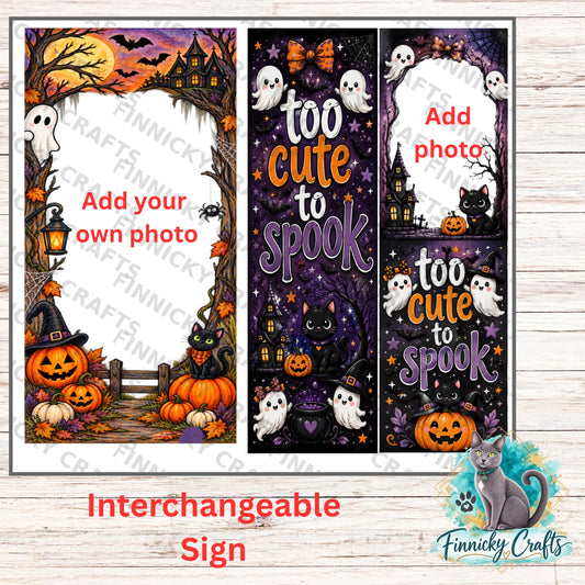 3-Piece, Customizable, Interchangeable Halloween Sign Inserts, Sublimation, Digital, PNG, Design, Download
