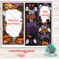 3-Piece, Customizable, Interchangeable Halloween Sign Inserts, Sublimation, Digital, PNG, Design, Download