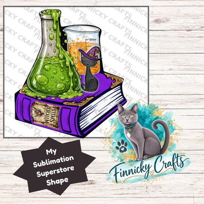 Witch’s Brew Book and potions, night light, sign, earrings, Halloween, PNG Design, Sublimation Download