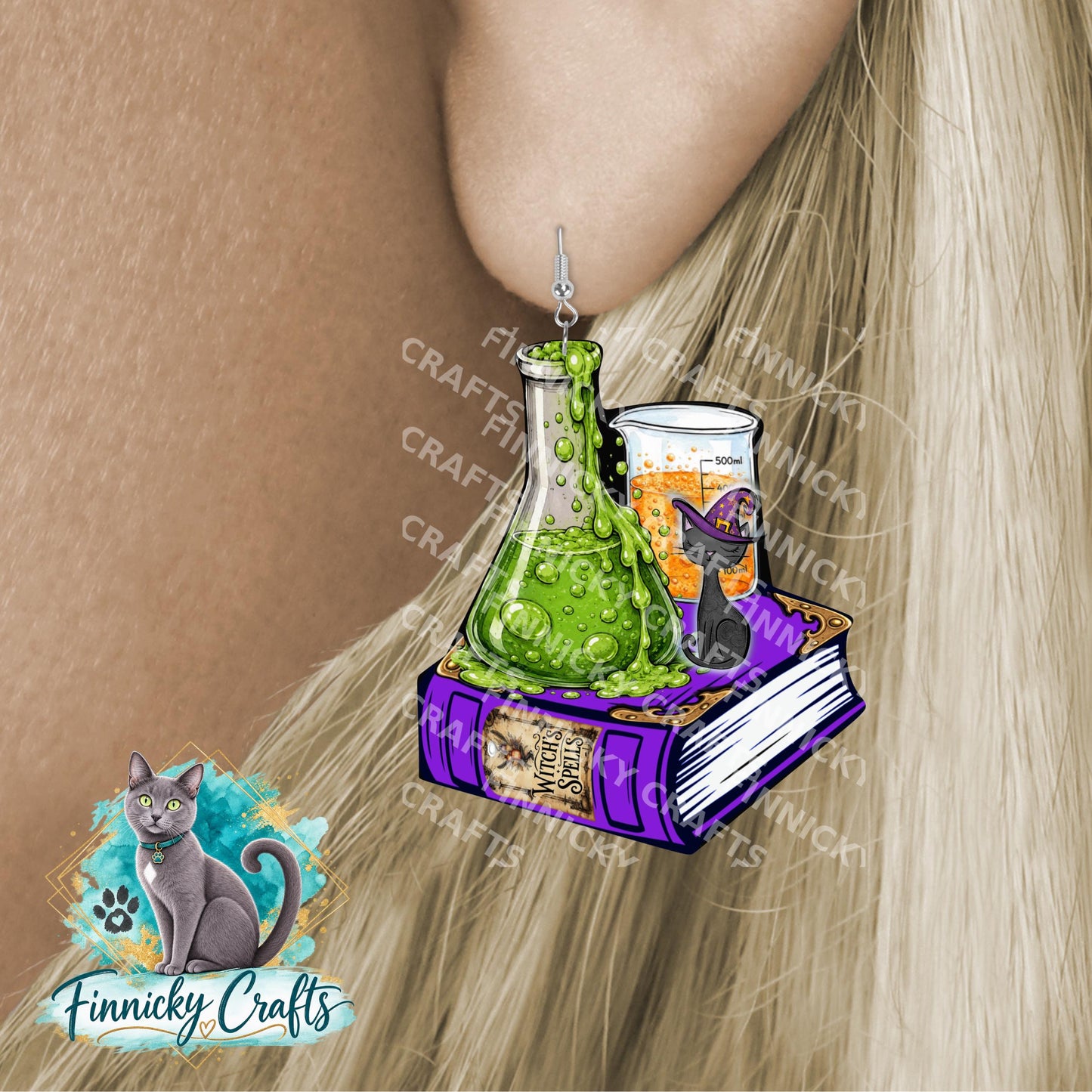 Witch’s Brew Book and potions, night light, sign, earrings, Halloween, PNG Design, Sublimation Download