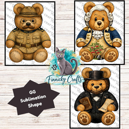 US Presidents Teddy Bear Sublimation Design (Digital Download)