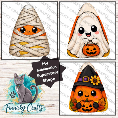 Candy Corn Halloween Design (Digital Download) - Mummy, Witch, Ghost