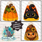 Candy Corn Halloween Design (Digital Download) - Scarecrow, Black Cat, Pumpkin