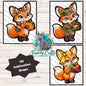 Fox Holding a Pumpkin Shape, GG Sublimation PNG – Sublimation Design, Digital Design