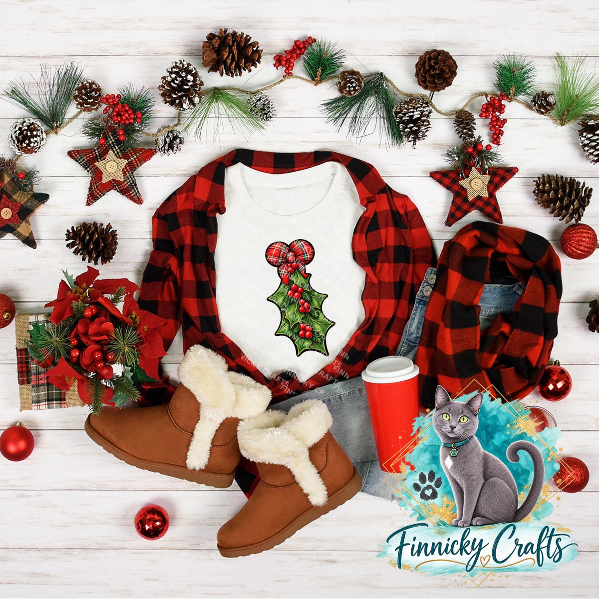 Holly and Berries, Sign, Sublimation, Digital, PNG, Design, Acrylic, Nightlight, Earrings, shirt