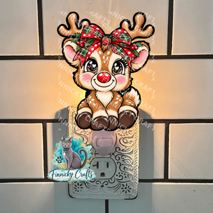 Reindeer with a Bow Shape, GG Sublimation PNG – Sublimation Design, Digital Desig
