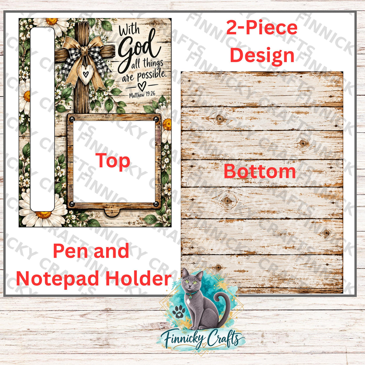 2-Piece Pen and Notepad Holder, Sublimation, Digital, PNG, Design, Download