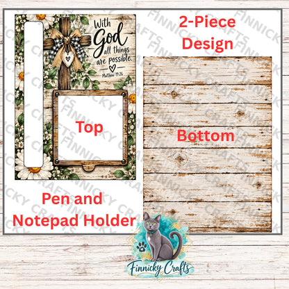 2-Piece Pen and Notepad Holder, Sublimation, Digital, PNG, Design, Download