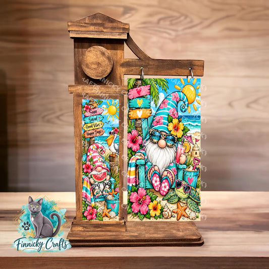2-Piece, Gnome, Interchangeable Summer Sign Inserts, Sublimation, Digital, PNG, Design, Download