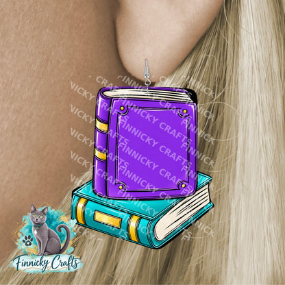 2 School Books, night light, sign, earrings, PNG Design, Sublimation Download