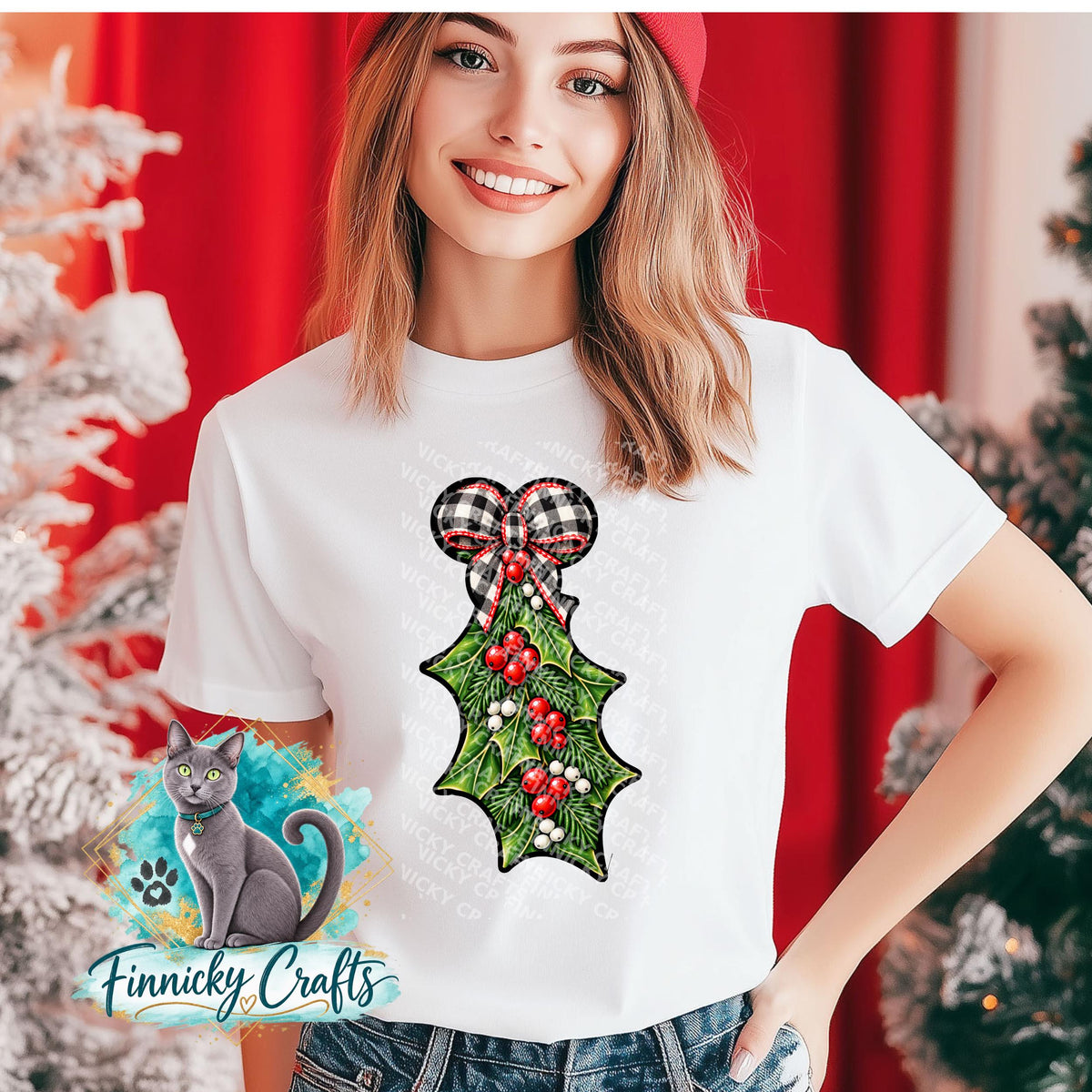 Holly and Berries, Sign, Sublimation, Digital, PNG, Design, Acrylic, Nightlight, Earrings, shirt
